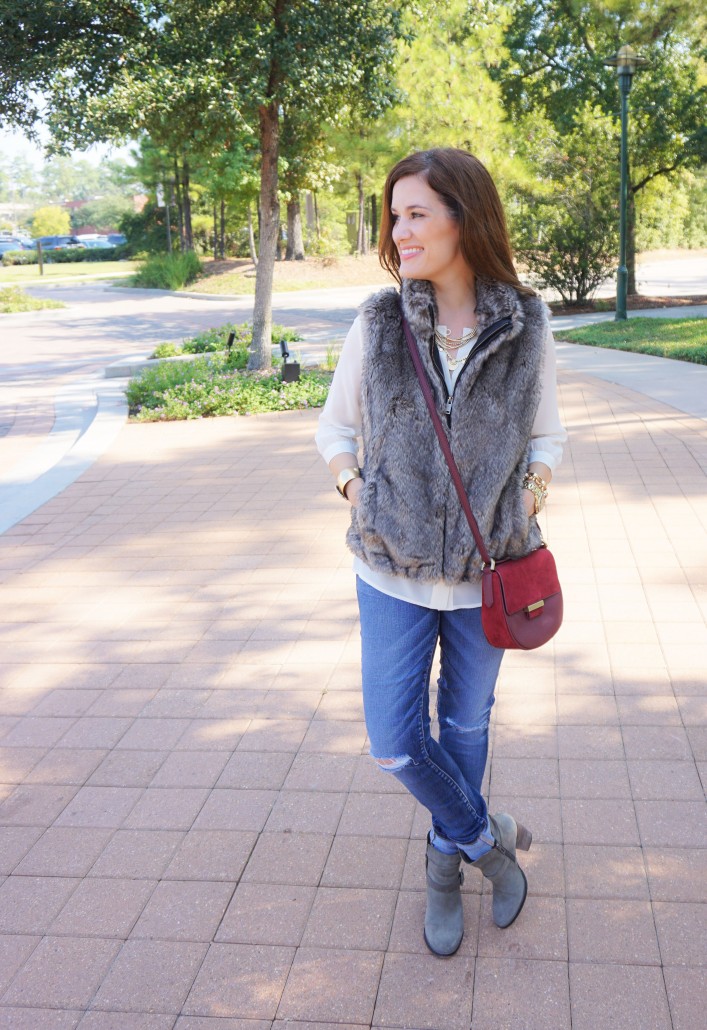 Fall Layers Fur Vest Grey Booties