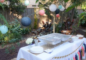 Outdoor Sweet 16 Party Tissue Garland